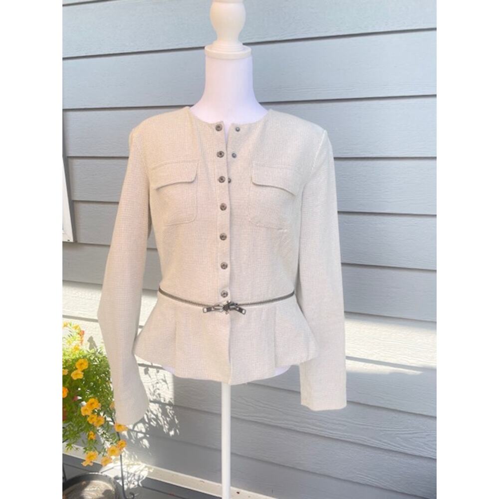 Carol‎ Anderson by Invitation Size 6 Blazer White & Black Snap front